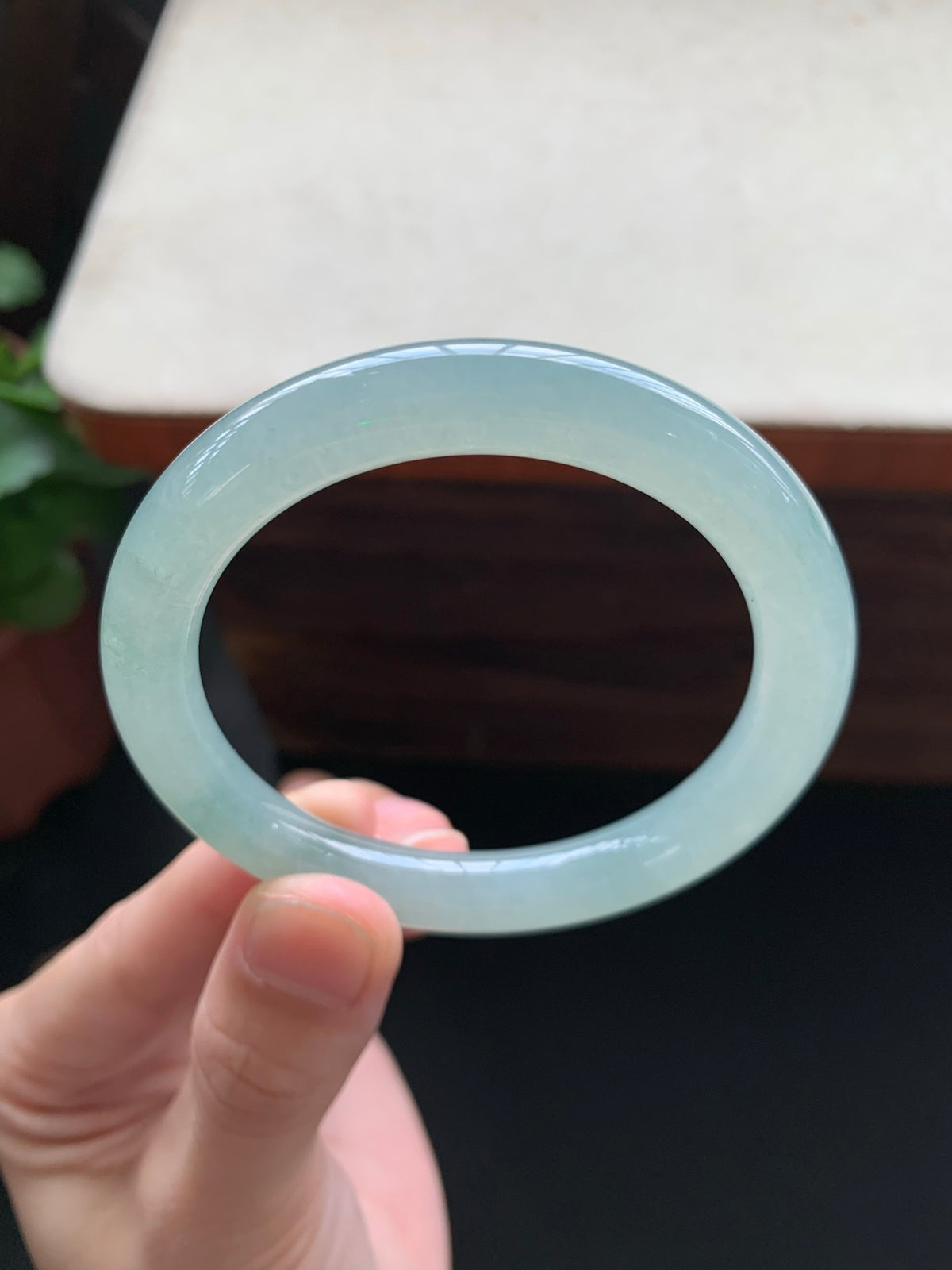 52.6mm Certified Natural Burmese Type A Jadeite Jade Icy Translucent Lake Green Full Round Bar Bangle Bracelet