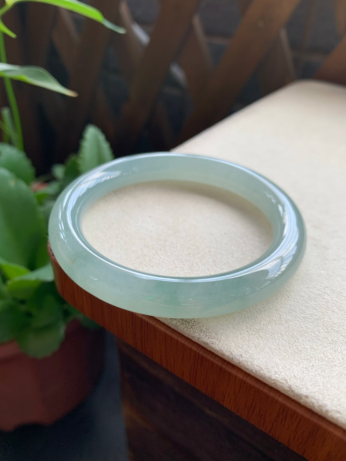 52.6mm Certified Natural Burmese Type A Jadeite Jade Icy Translucent Lake Green Full Round Bar Bangle Bracelet