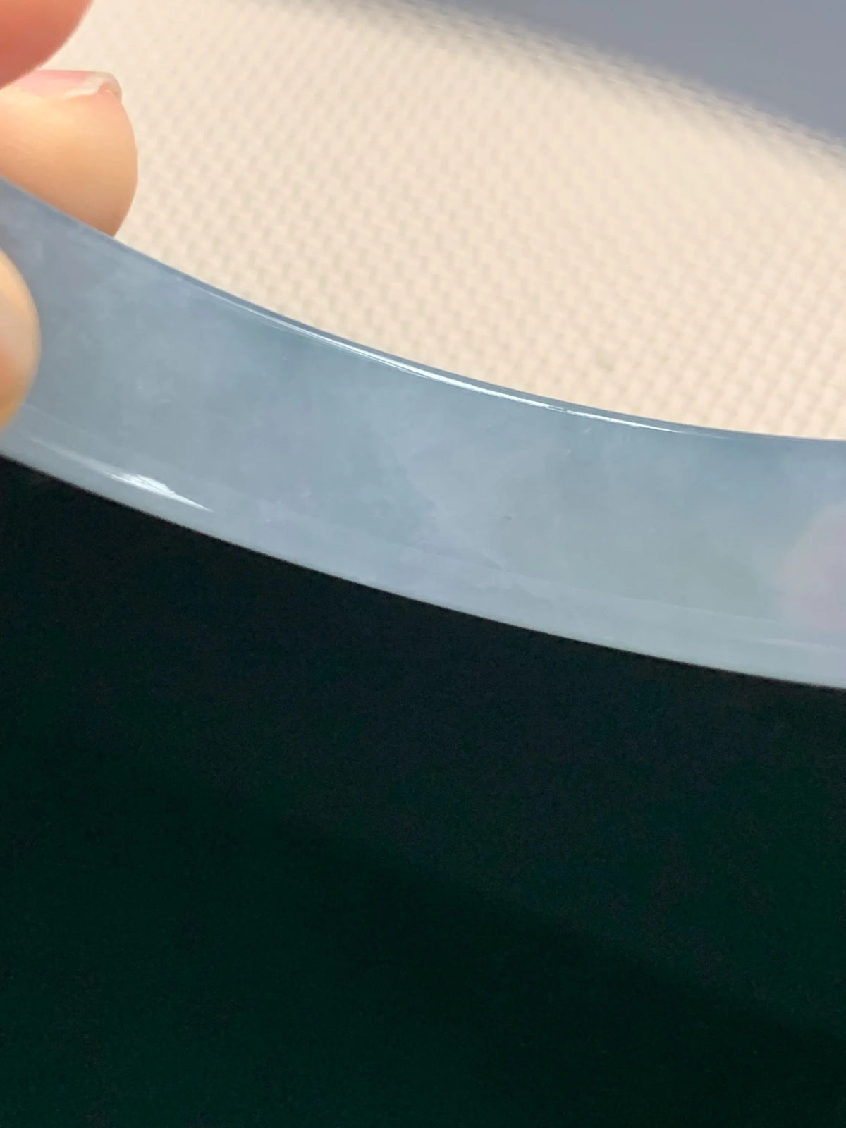 55.7mm Certified Genuine Untreated Burmese Myanmar Type A Grade A Jadeite Bangle – Icy Blue Lavender Natural Jade Bracelet #14307