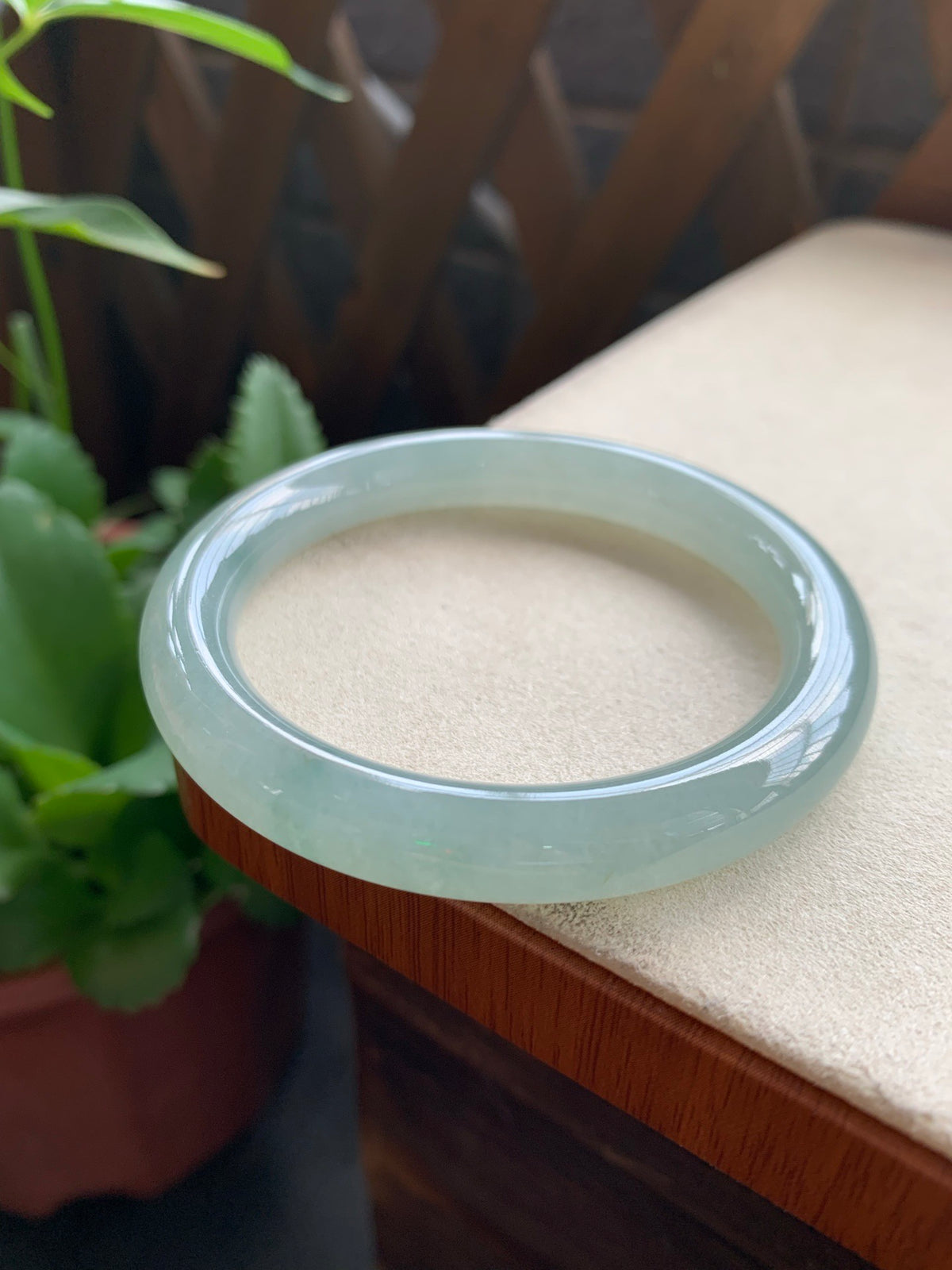 52.6mm Certified Natural Burmese Type A Jadeite Jade Icy Translucent Lake Green Full Round Bar Bangle Bracelet
