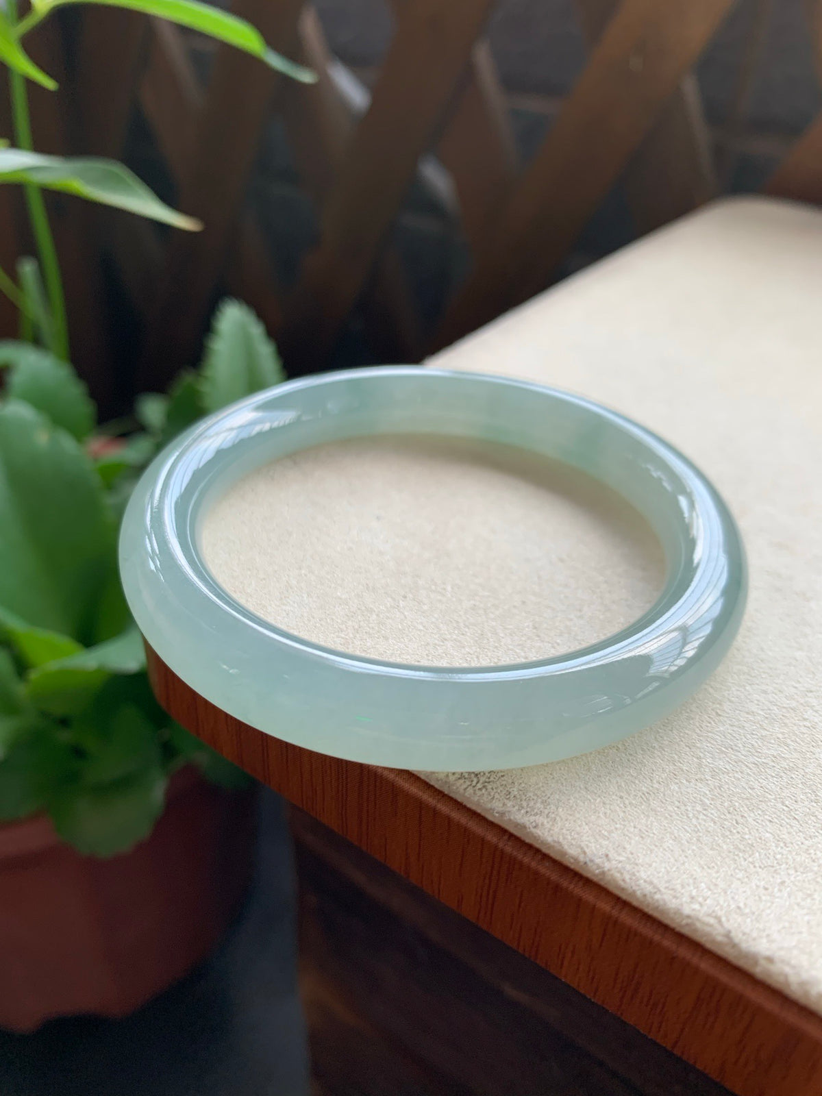52.6mm Certified Natural Burmese Type A Jadeite Jade Icy Translucent Lake Green Full Round Bar Bangle Bracelet