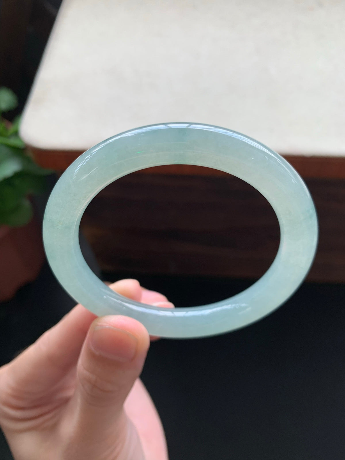52.6mm Certified Natural Burmese Type A Jadeite Jade Icy Translucent Lake Green Full Round Bar Bangle Bracelet