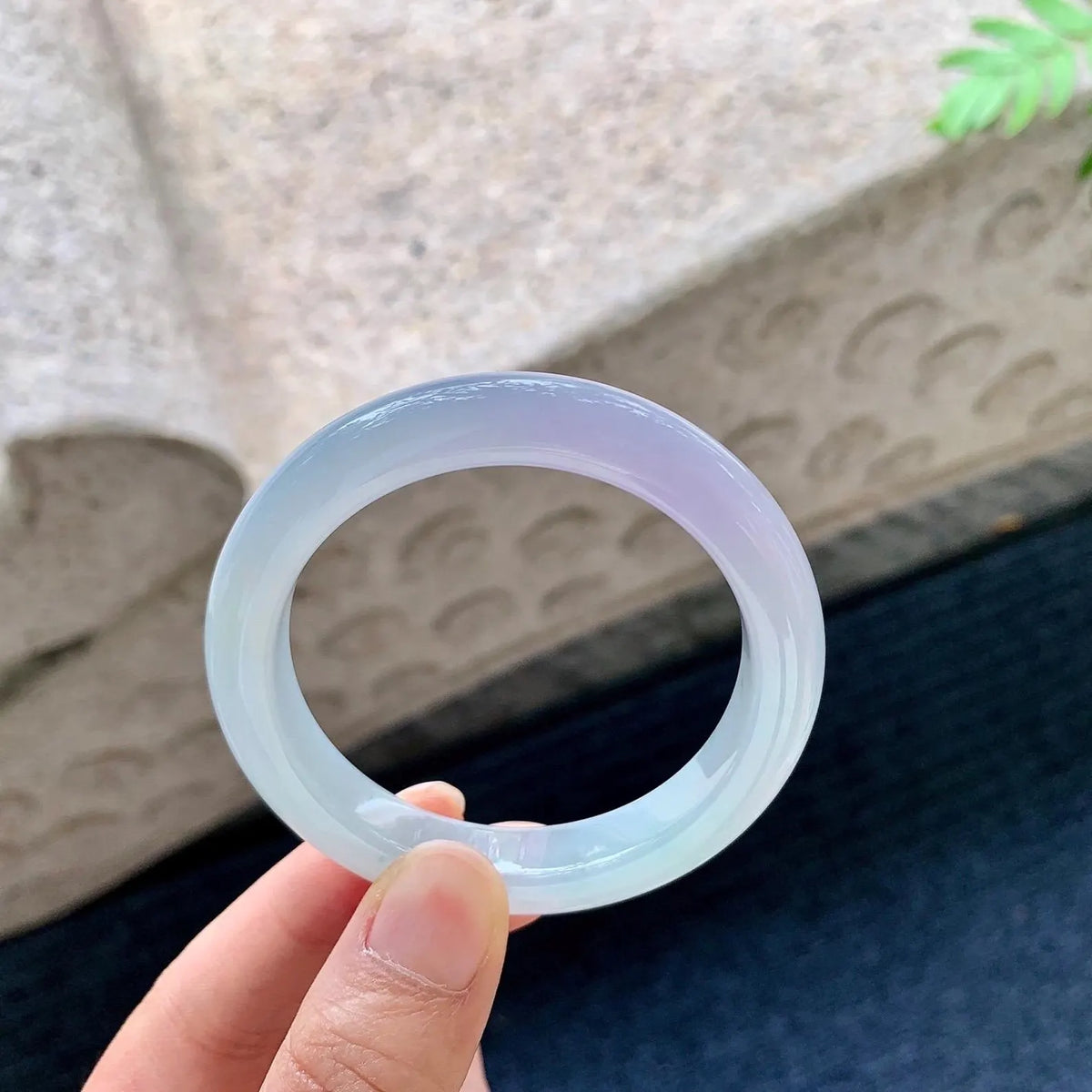 49mm Certified Genuine Icy Lavender Blue Light Purple Jadeite Bangle Burmese Myanmar Type A Grade A Untreated Bracelet Natural Jade