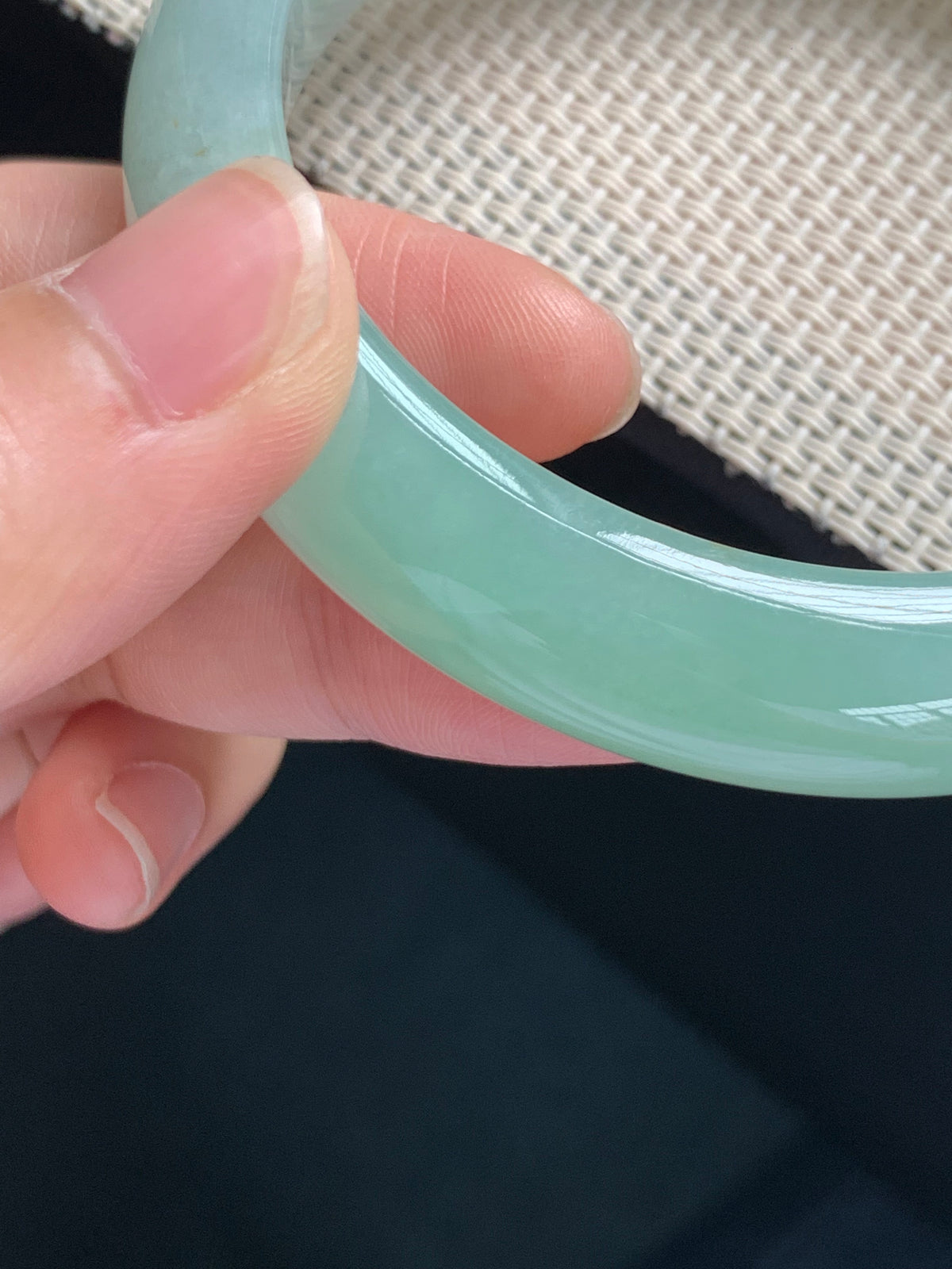 57mm Certified Genuine Untreated Burmese / Myanmar Type A / Grade A Jadeite Bangle – Sweet Apple Green with Golden Yellow Jadeite Accents #13261